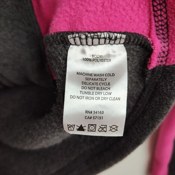 Calvin Klein Performance Full-Zip Fleece Jacket Women's Sz M Gray & Pink Pockets - Picture 6 of 8